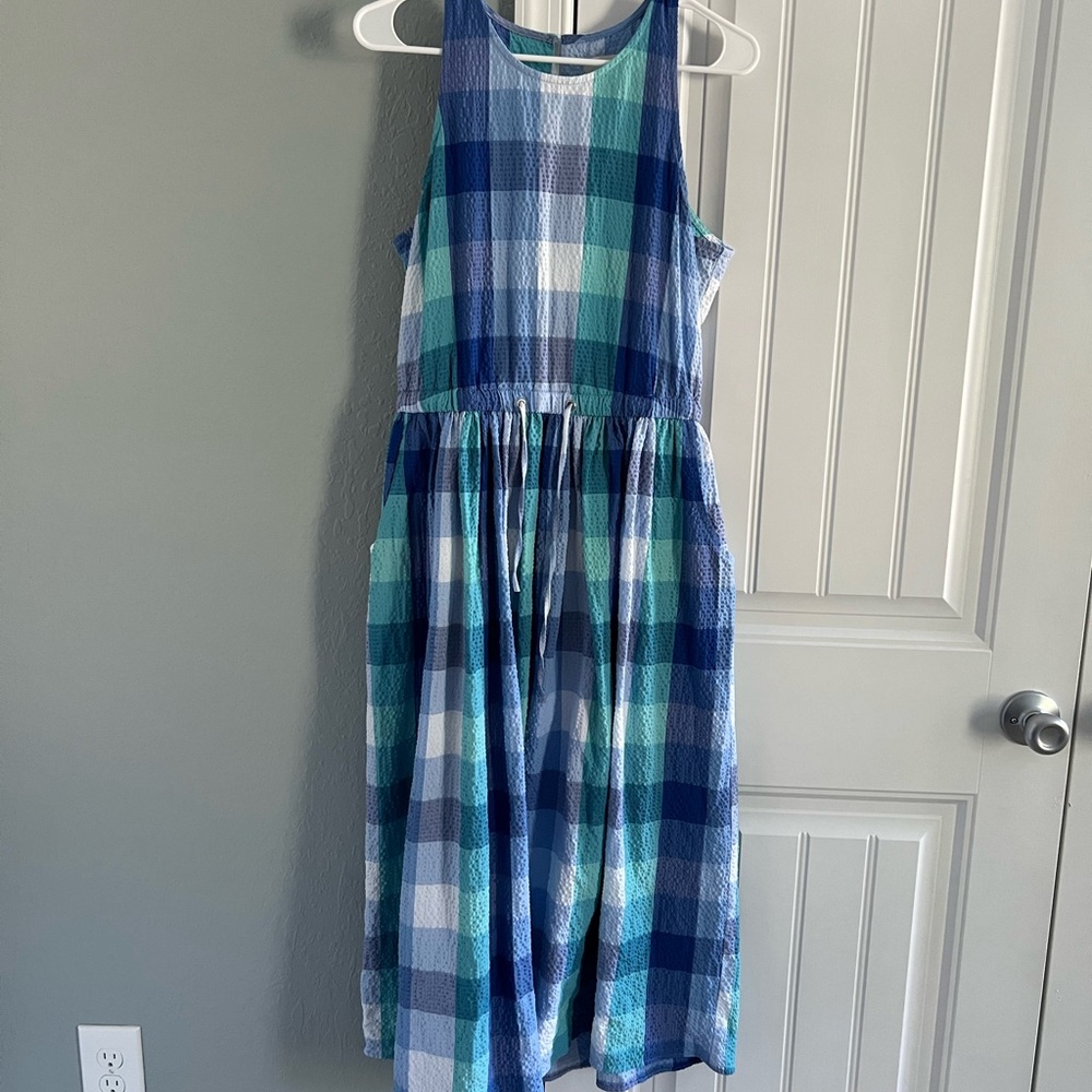 Loft Blue Gingham Dress